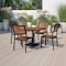 Flash Furniture Faux Teak Outdoor Patio Table and Chair Set XU-DG-10456036-GG - alternate 1